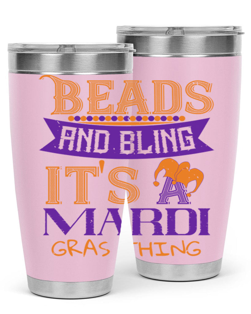 beads and bling its a mardi gras thing 51#- mardi gras- Tumbler