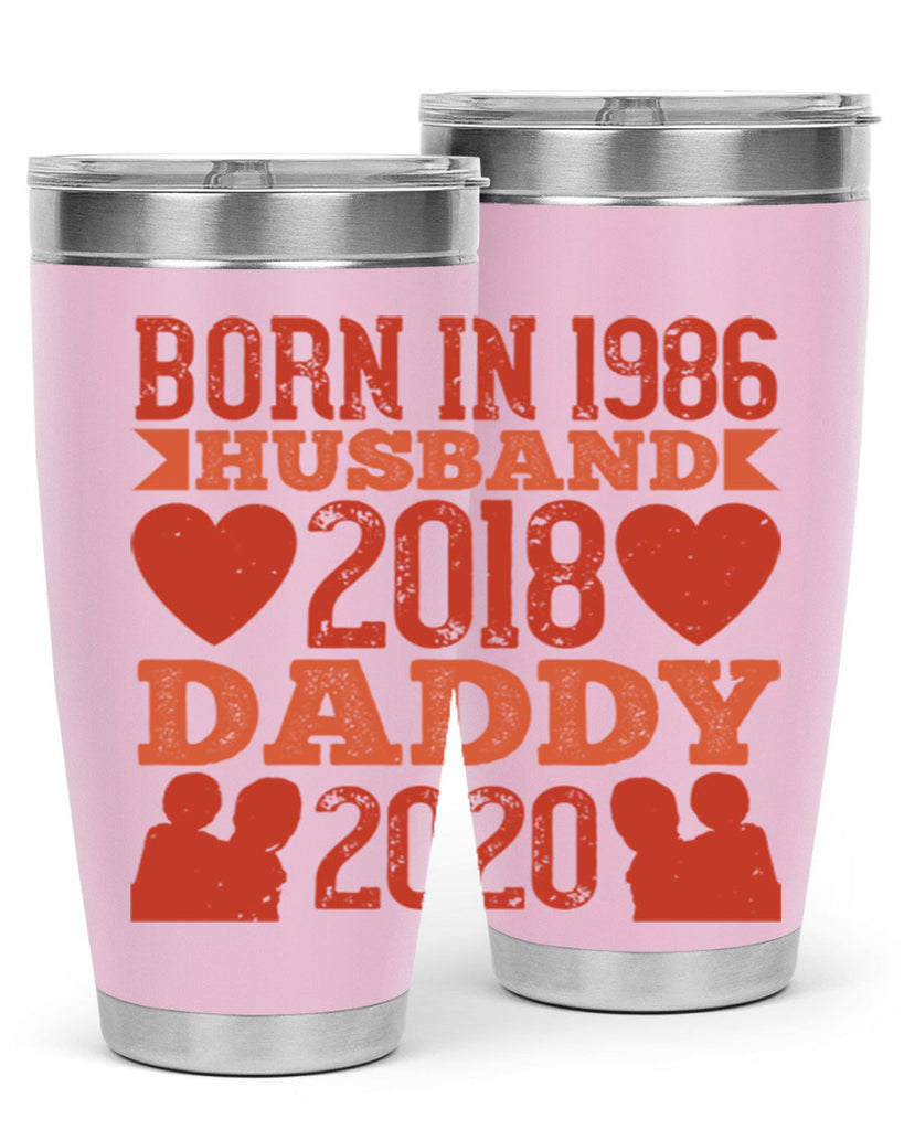 born in husband daddy 123#- fathers day- Tumbler