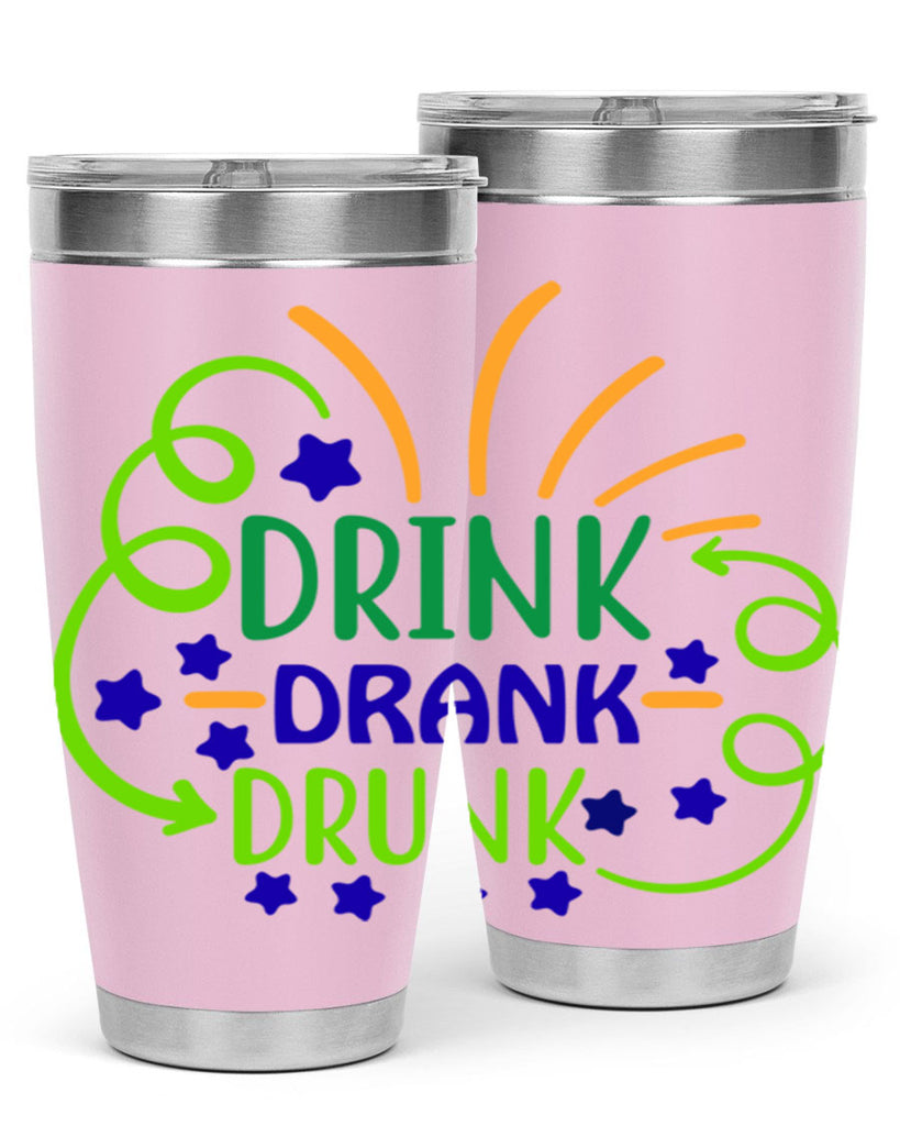 drink drank drunk 23#- mardi gras- Tumbler