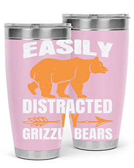 easily distracted by grizzly bears 1#- Bears- Tumbler