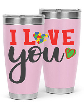 i love you Style 23#- autism- Tumbler