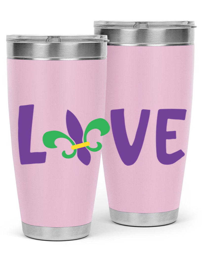 love 80#- mardi gras- Tumbler