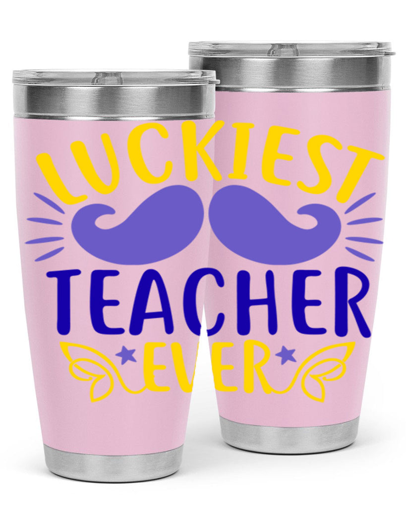 luckiest teacher ever 12#- mardi gras- Tumbler