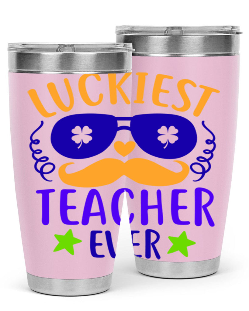 luckiest teacher ever 14#- mardi gras- Tumbler