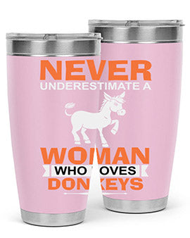 never underestimate a woman who loves donkeys Style 1#- donkey- Tumbler