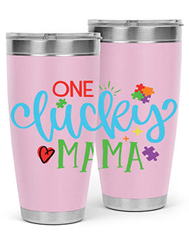 one lucky mama Style 33#- autism- Tumbler