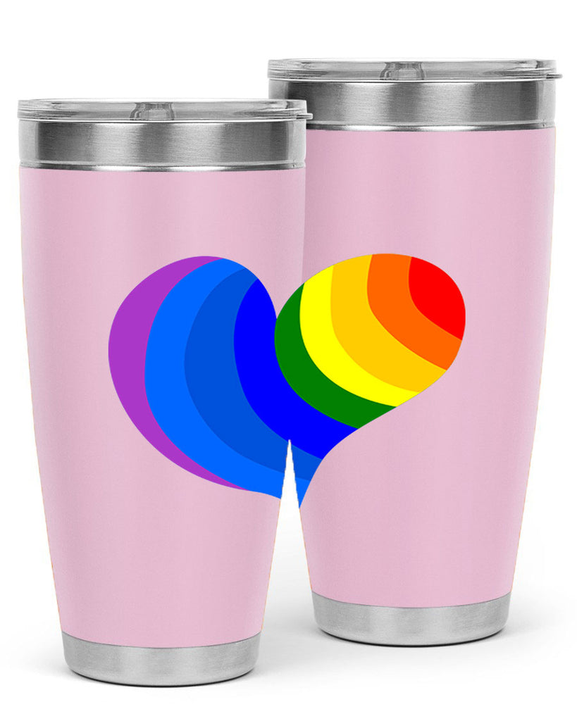 rainbow heart wavy 7#- lgbt- Tumbler