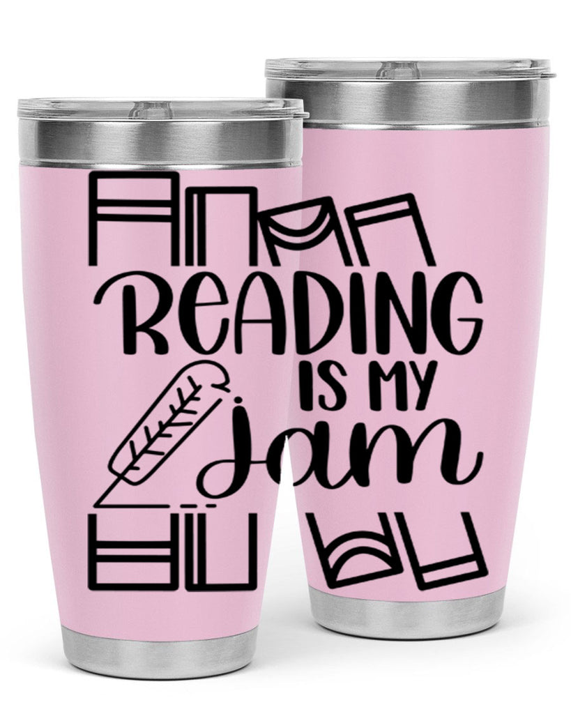 reading is my jam 29#- reading- Tumbler