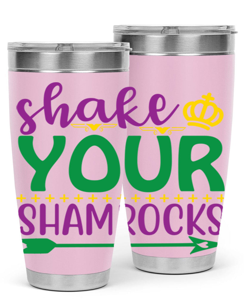 shake your shamrocks 2#- mardi gras- Tumbler