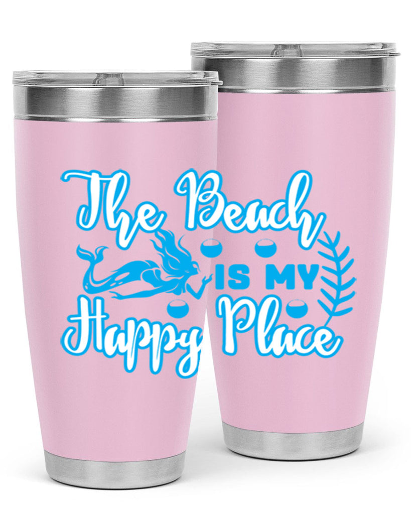 the beach is my happy place 627#- mermaid- Tumbler