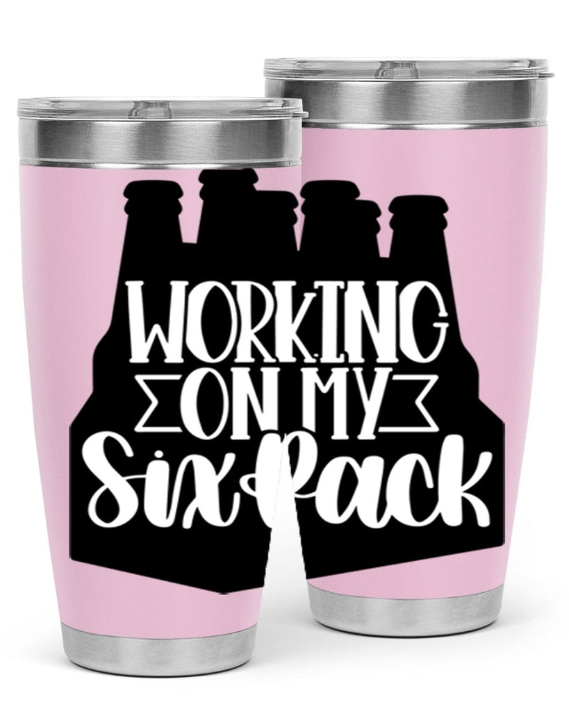 working on my six pack 13#- beer- Tumbler