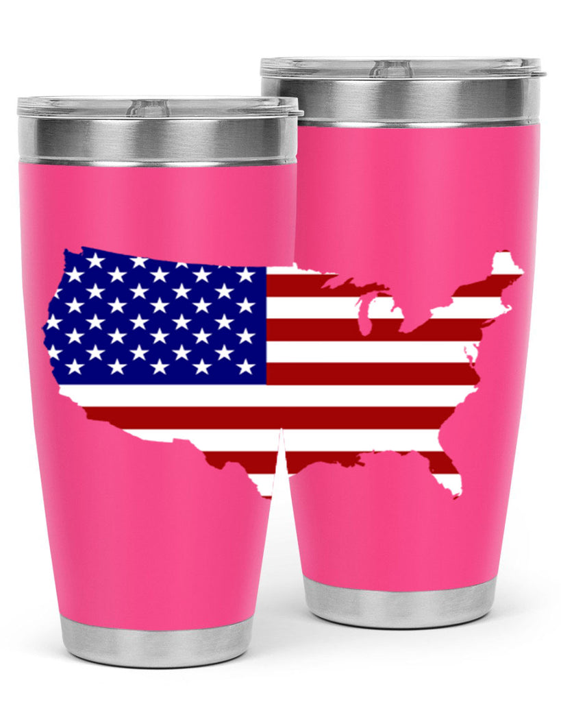 Flag With Map Style 50#- Fourt Of July- Tumbler