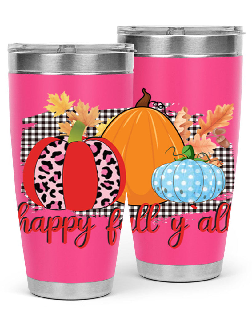 Happy Fall Yall Leopard 229#- fall- Tumbler