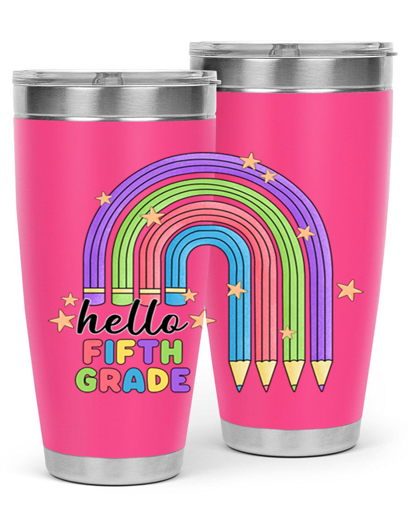 Hello 5th Grade Pencil Rainbow 13#- 5th grade- Tumbler
