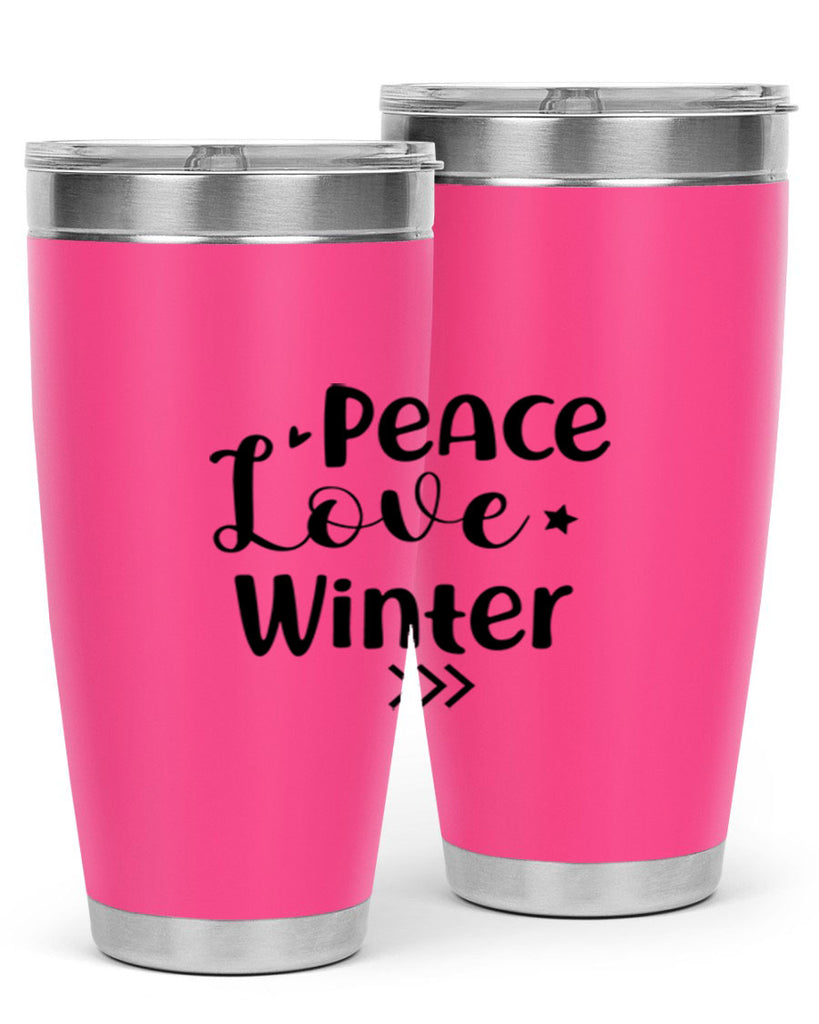 Peace Love Winter 332#- winter- Tumbler