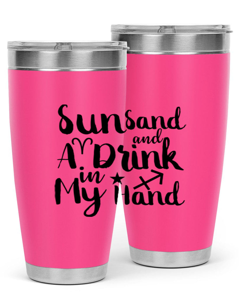 Sun Sand And A Drink In My Hand 480#- zodiac- Tumbler