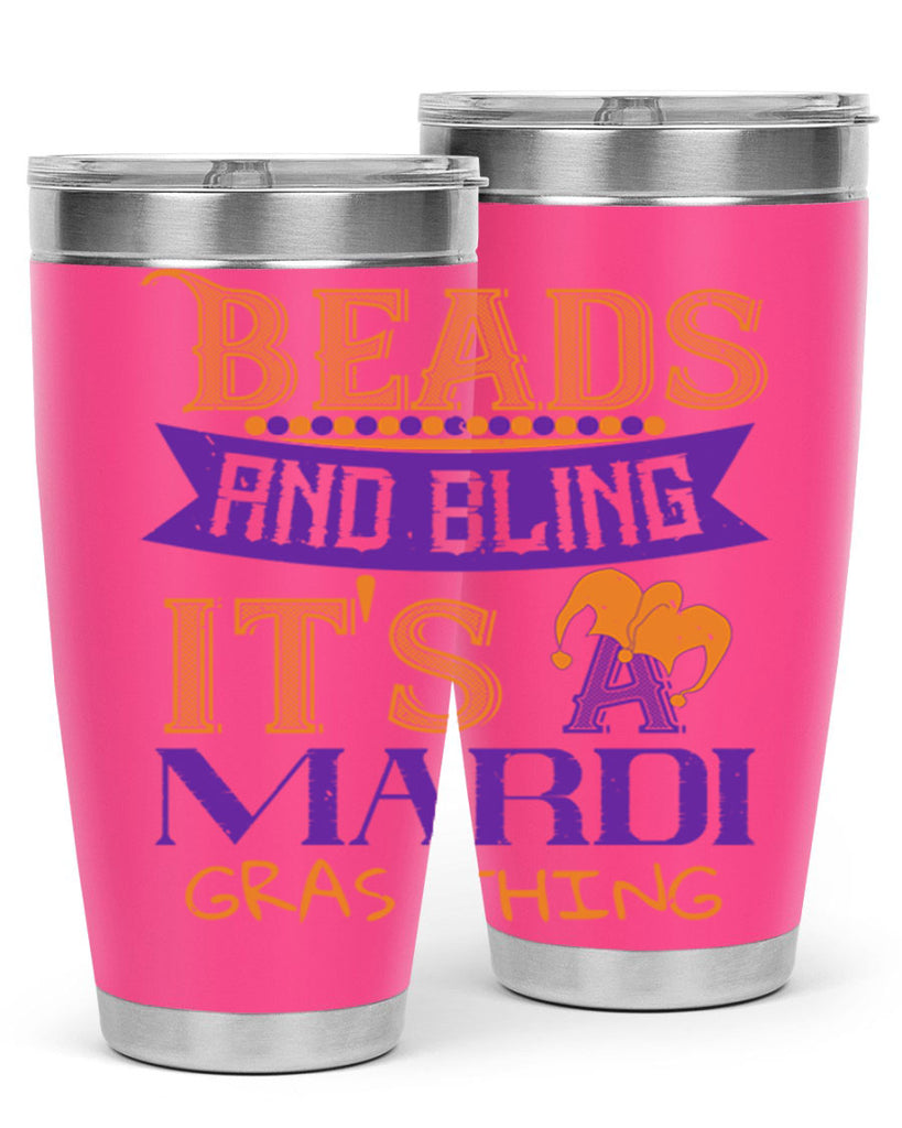 beads and bling its a mardi gras thing 51#- mardi gras- Tumbler