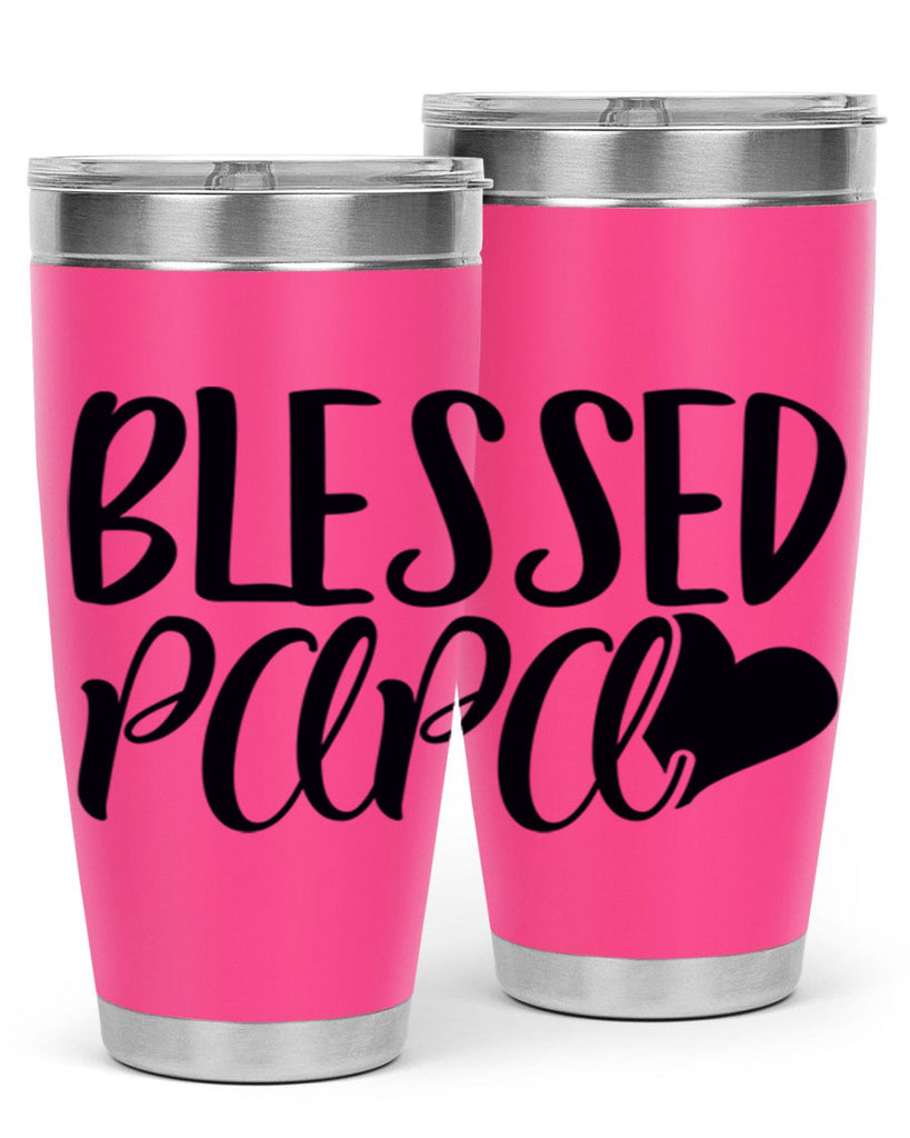 blessed papa 70#- grandpa - papa- Tumbler
