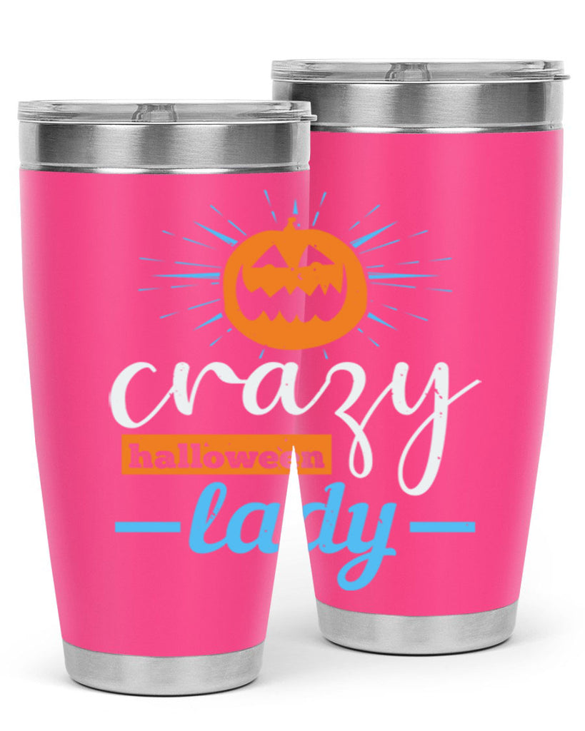 crazy halloween lady 118#- halloween- Tumbler