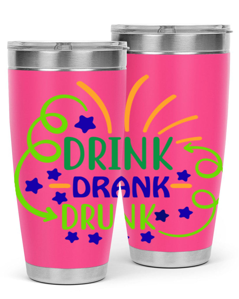 drink drank drunk 23#- mardi gras- Tumbler