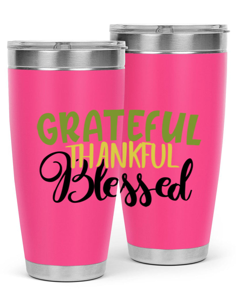 grateful thankful blessed 57#- thanksgiving- Tumbler