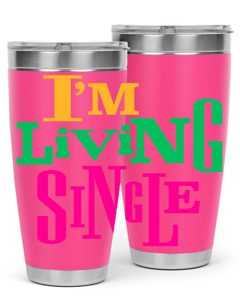 im living single 108#- black words phrases- Cotton Tank