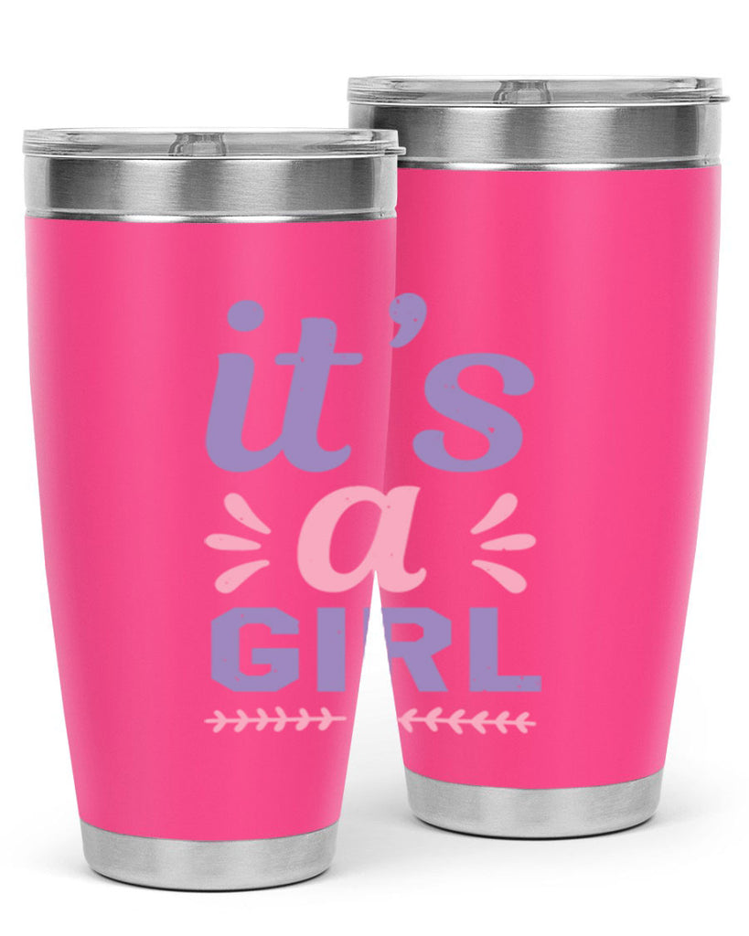 its a girl Style 32#- baby shower- tumbler