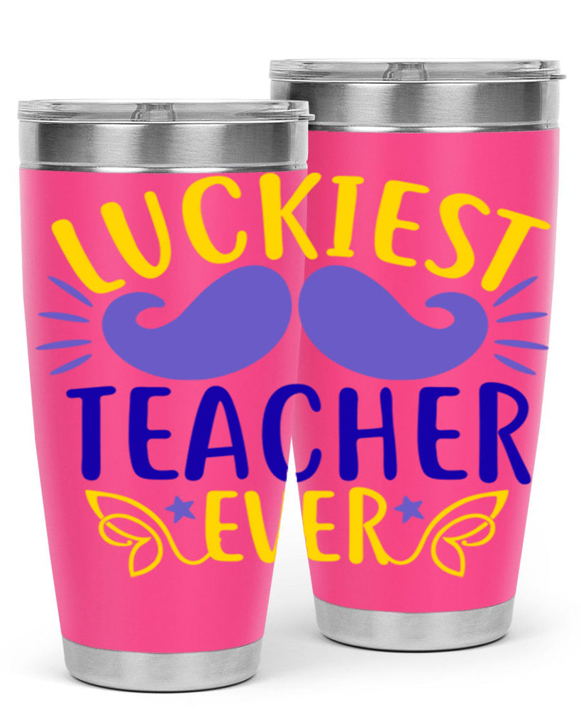 luckiest teacher ever 12#- mardi gras- Tumbler