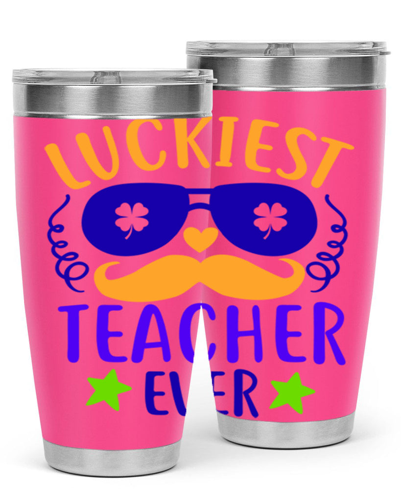 luckiest teacher ever 14#- mardi gras- Tumbler