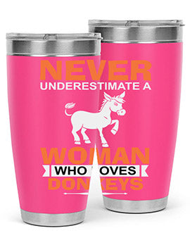 never underestimate a woman who loves donkeys Style 1#- donkey- Tumbler
