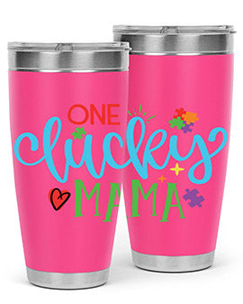 one lucky mama Style 33#- autism- Tumbler