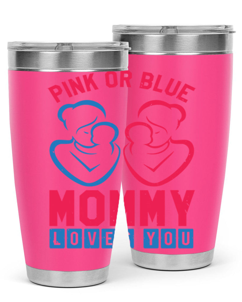 pink or blue Mommy Loves you Style 21#- baby shower- tumbler