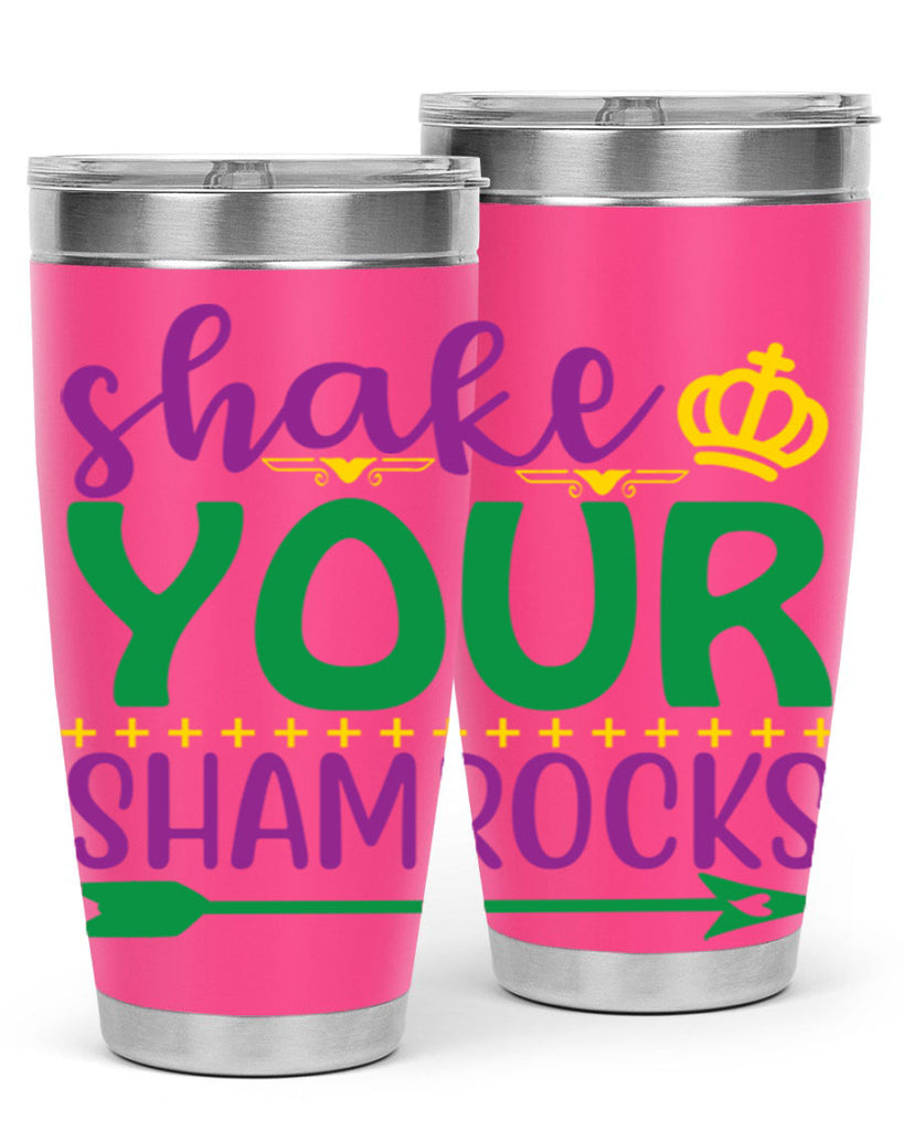 shake your shamrocks 2#- mardi gras- Tumbler