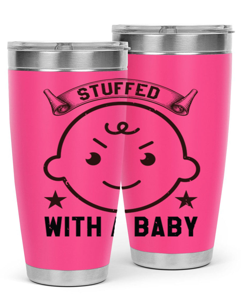 stuffed with a baby Style 14#- baby shower- tumbler