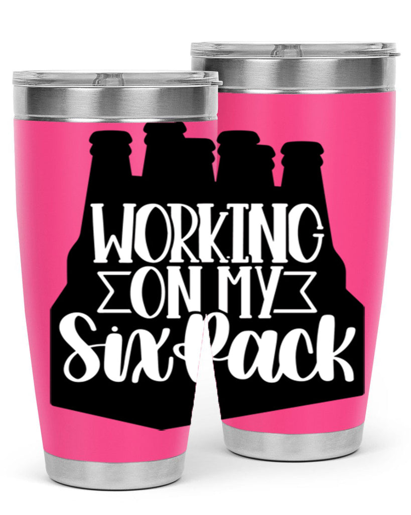 working on my six pack 13#- beer- Tumbler