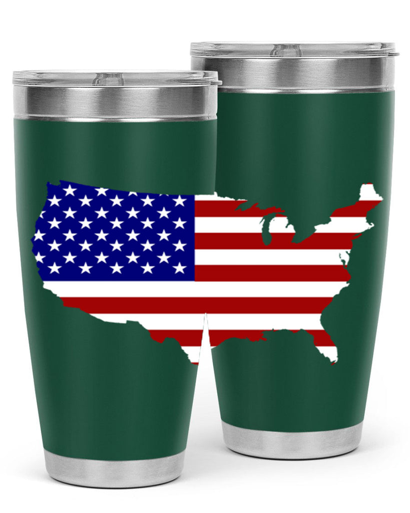 Flag With Map Style 50#- Fourt Of July- Tumbler