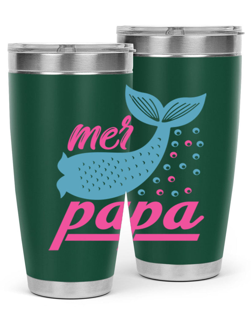 Mer Papa 344#- mermaid- Tumbler