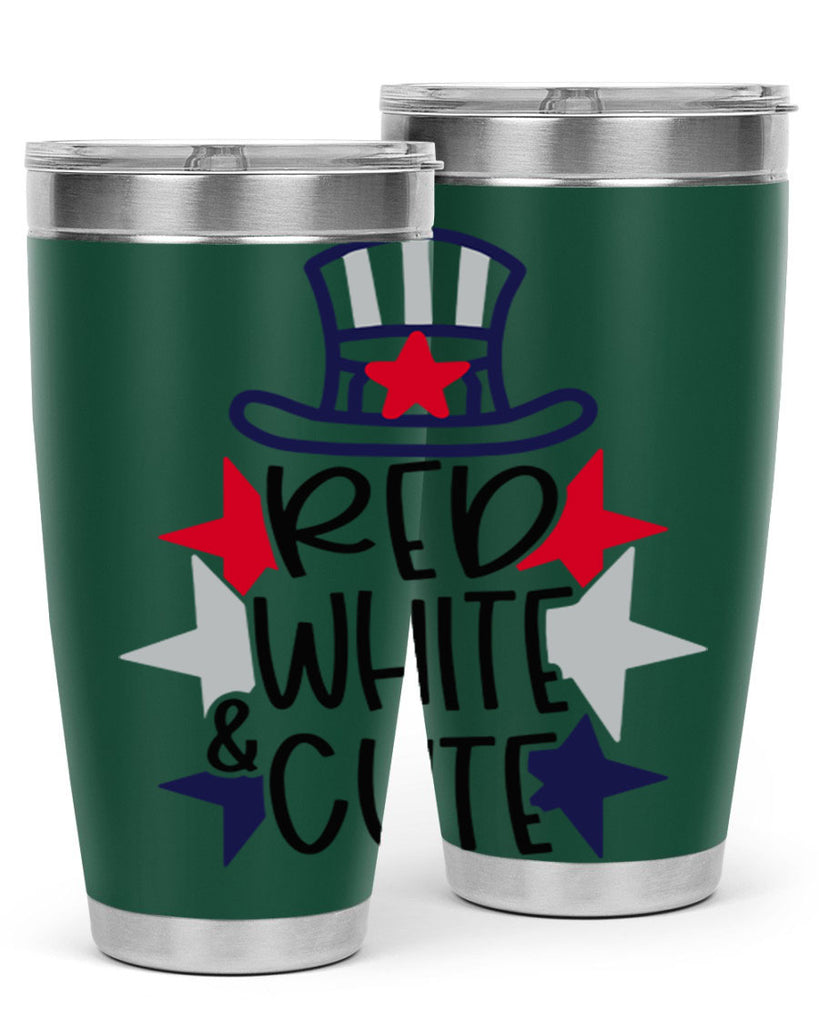 Red White Cute Style 169#- Fourt Of July- Tumbler