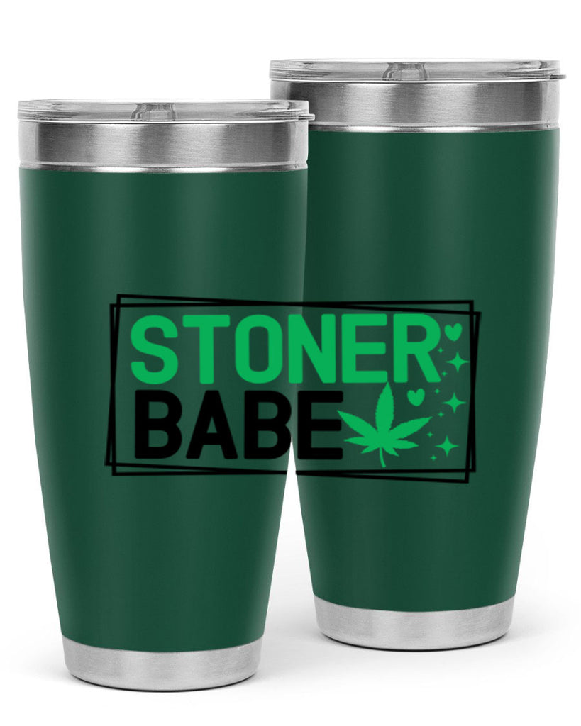 Stoner Babe 258#- marijuana- Tumbler