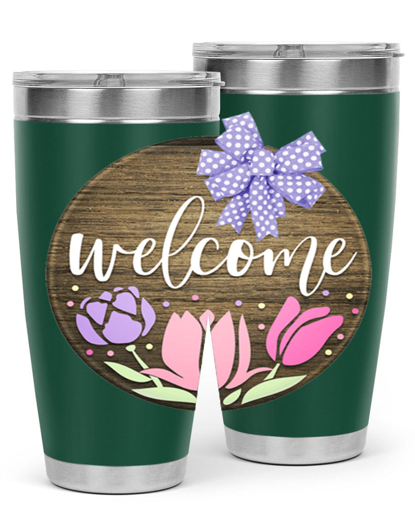 Welcome three flowers Mockup586#- spring- Tumbler
