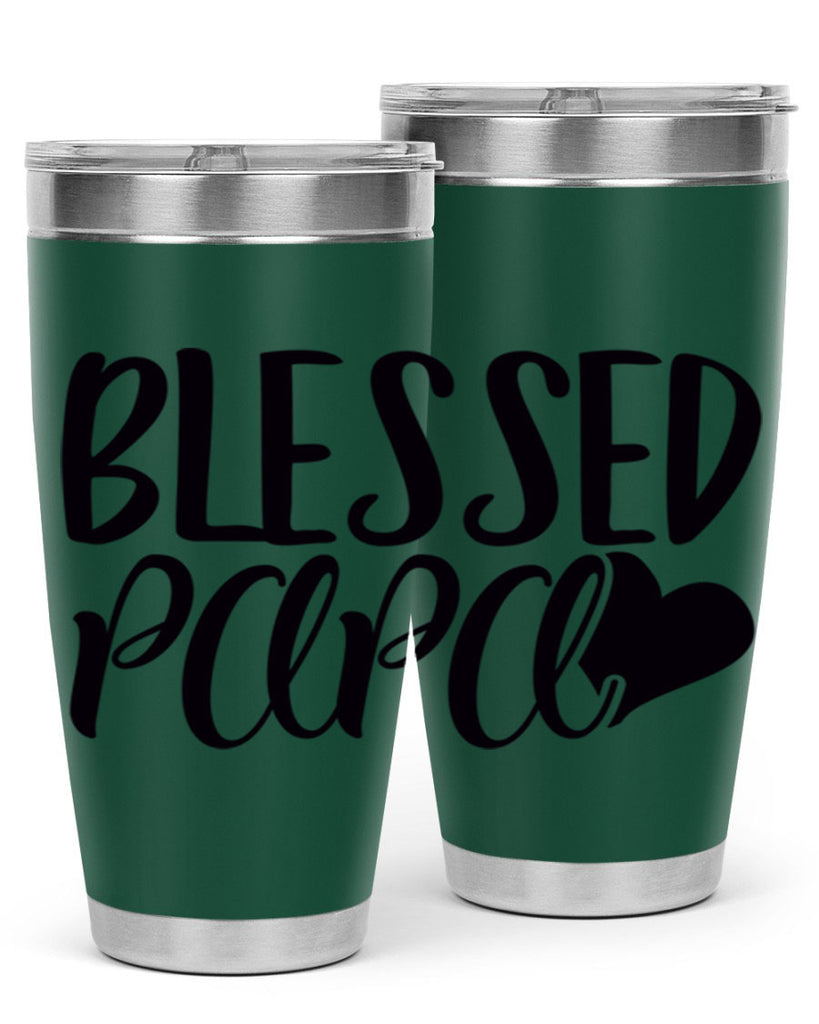 blessed papa 70#- grandpa - papa- Tumbler