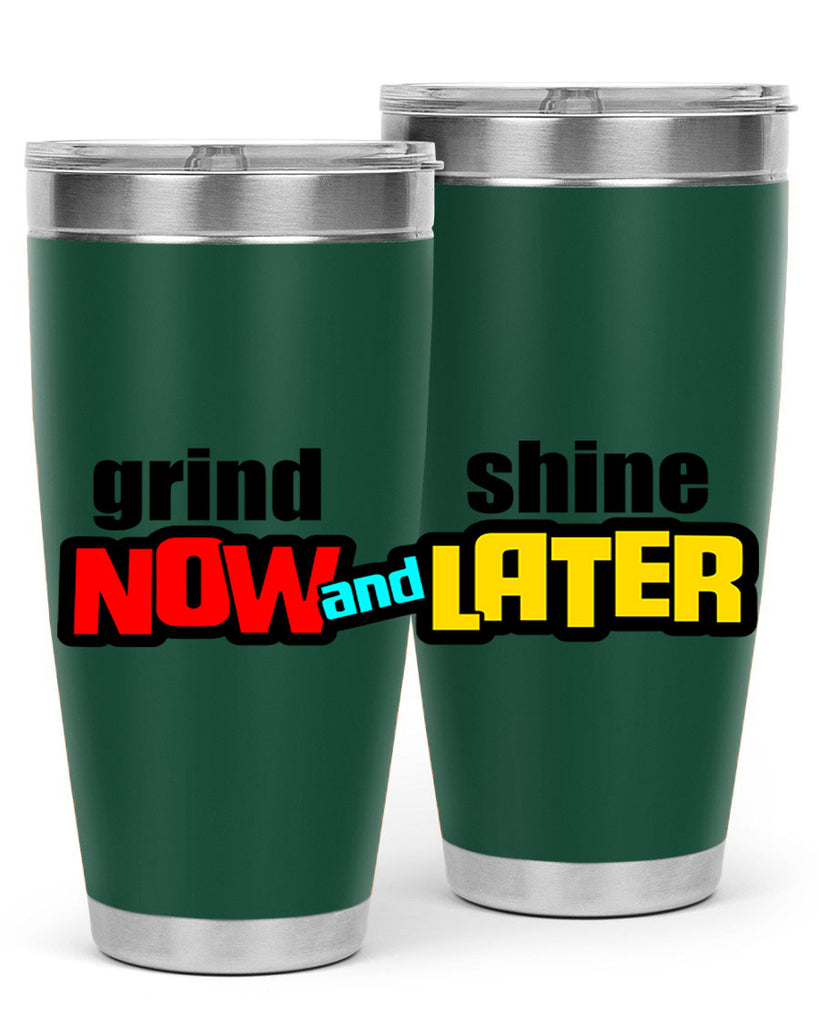 grind now and shine later 142#- black words phrases- Cotton Tank
