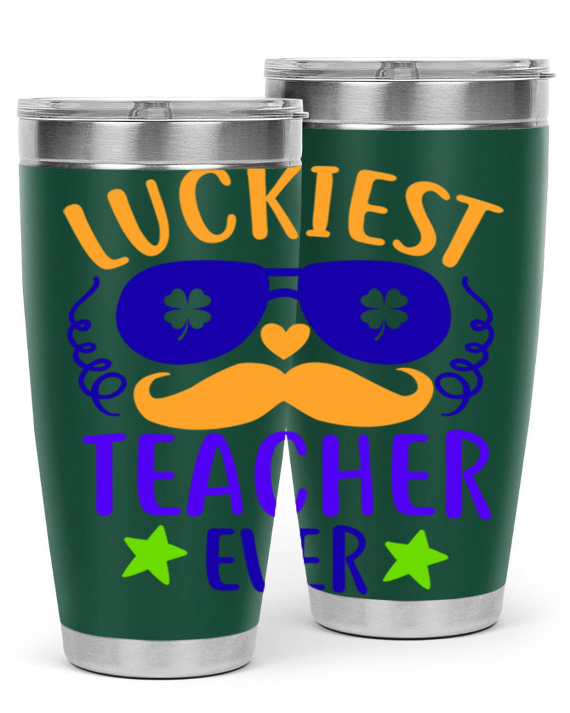luckiest teacher ever 14#- mardi gras- Tumbler