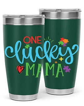one lucky mama Style 33#- autism- Tumbler