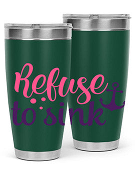 refuse to sink Style 4#- breast cancer- Tumbler