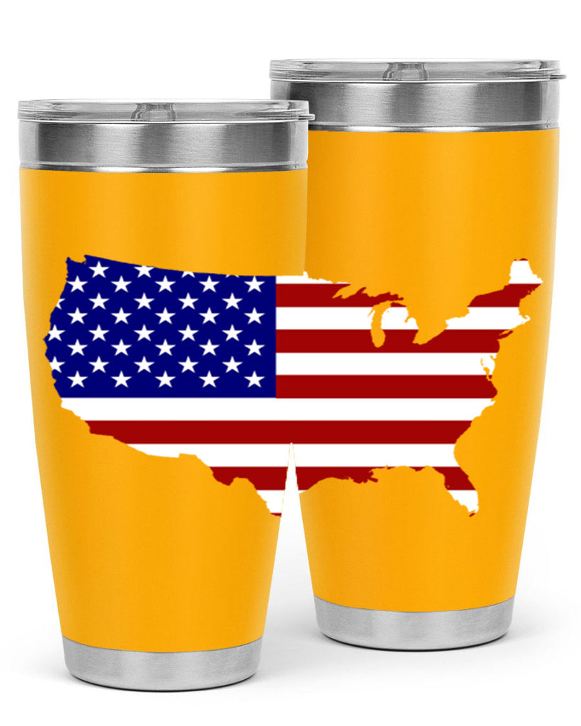 Flag With Map Style 50#- Fourt Of July- Tumbler