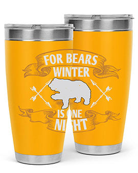 For bears, winter is one night 53#- Bears- Tumbler
