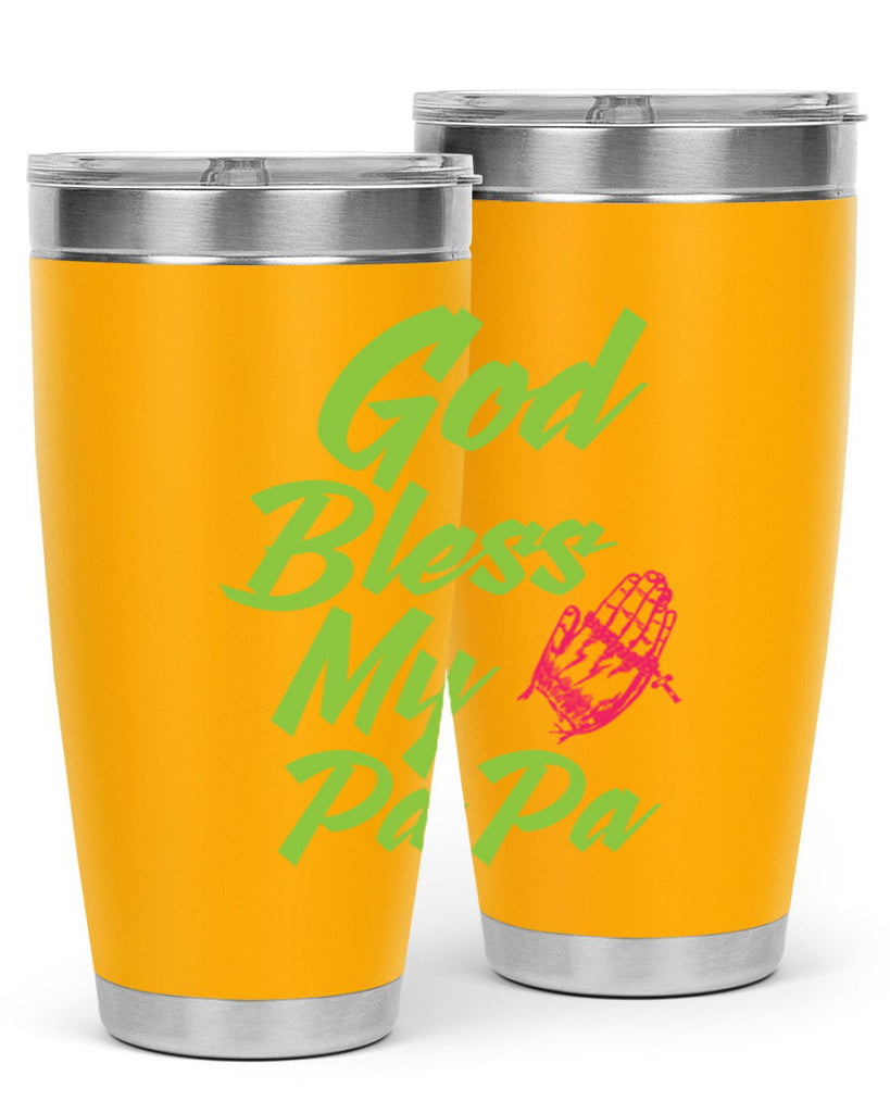 God Bless Papa 107#- grandpa - papa- Tumbler