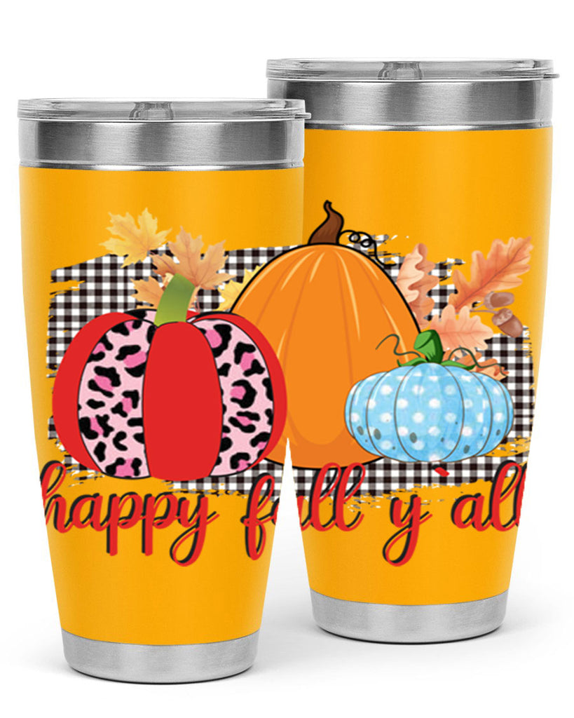 Happy Fall Yall Leopard 229#- fall- Tumbler