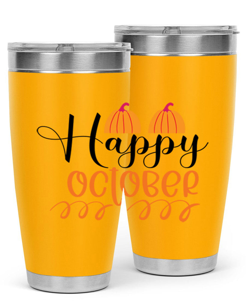 Happy October 238#- fall- Tumbler
